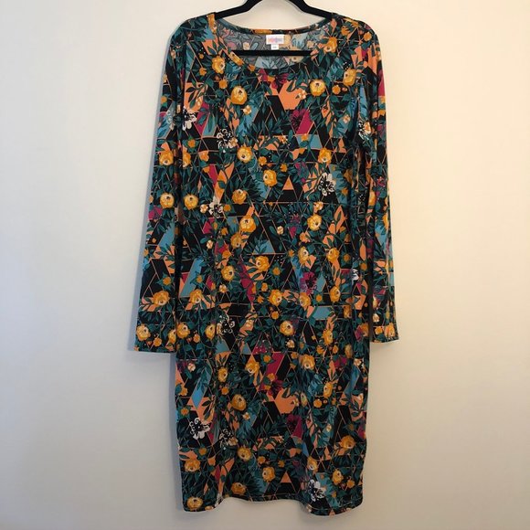 LuLaRoe Dresses & Skirts - LuLaRoe Debbie Geometric Floral Long Sleeve Dress